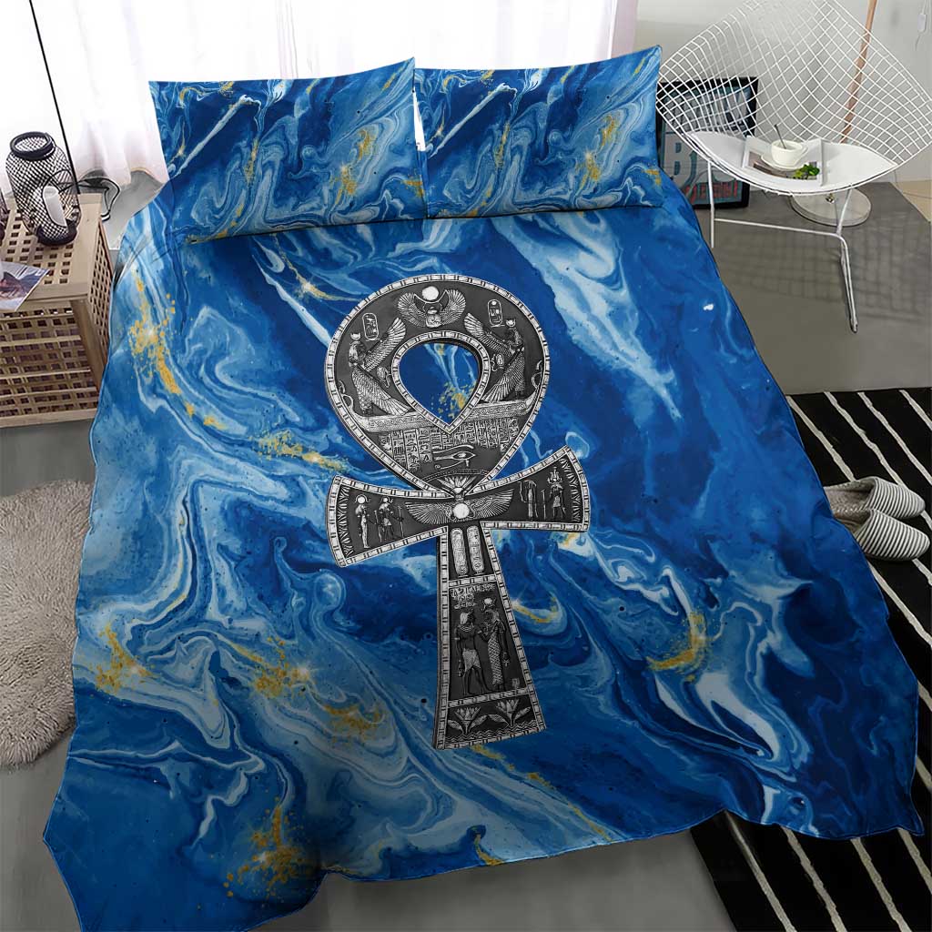 Ankh On Blue Bedding Set Pan African DT02
