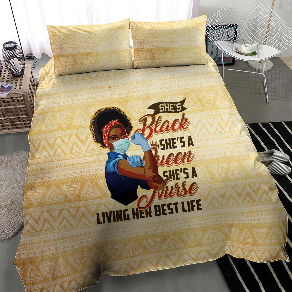 Afro Nurses Bedding Set Black Queen African DT02