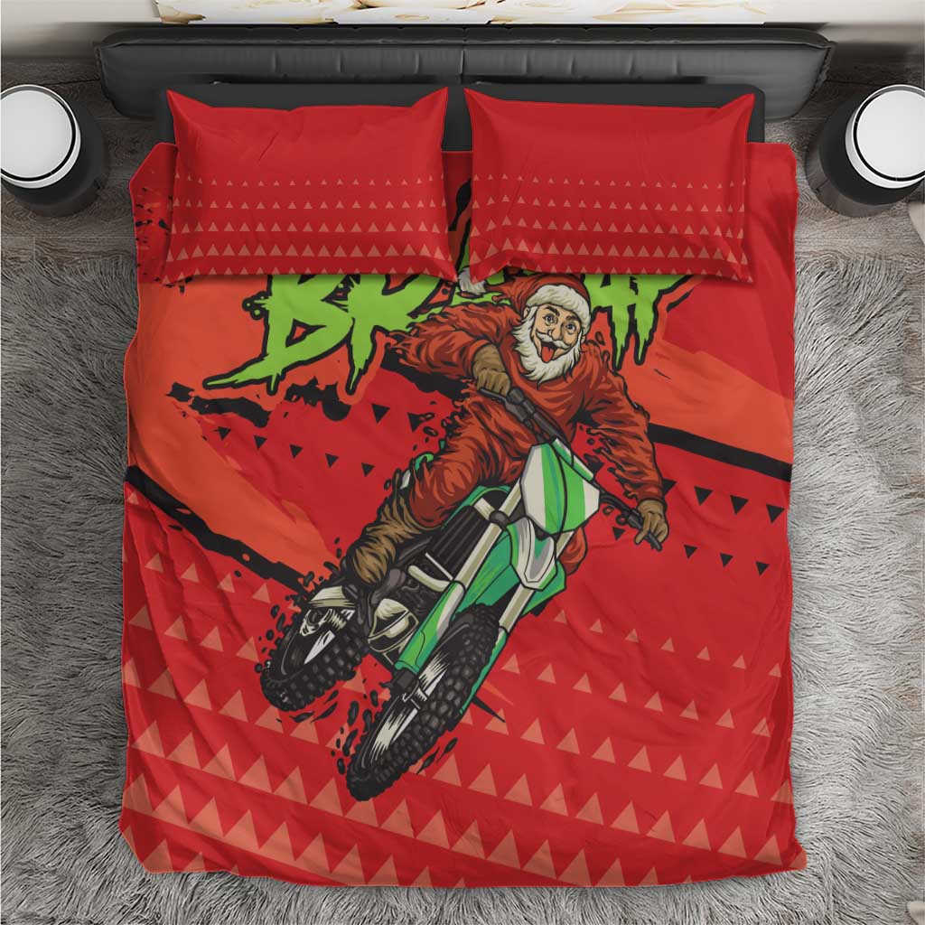Afro Santa Braaap Bedding Set Motorcross Christmas DT03