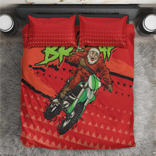 Afro Santa Braaap Bedding Set Motorcross Christmas DT03