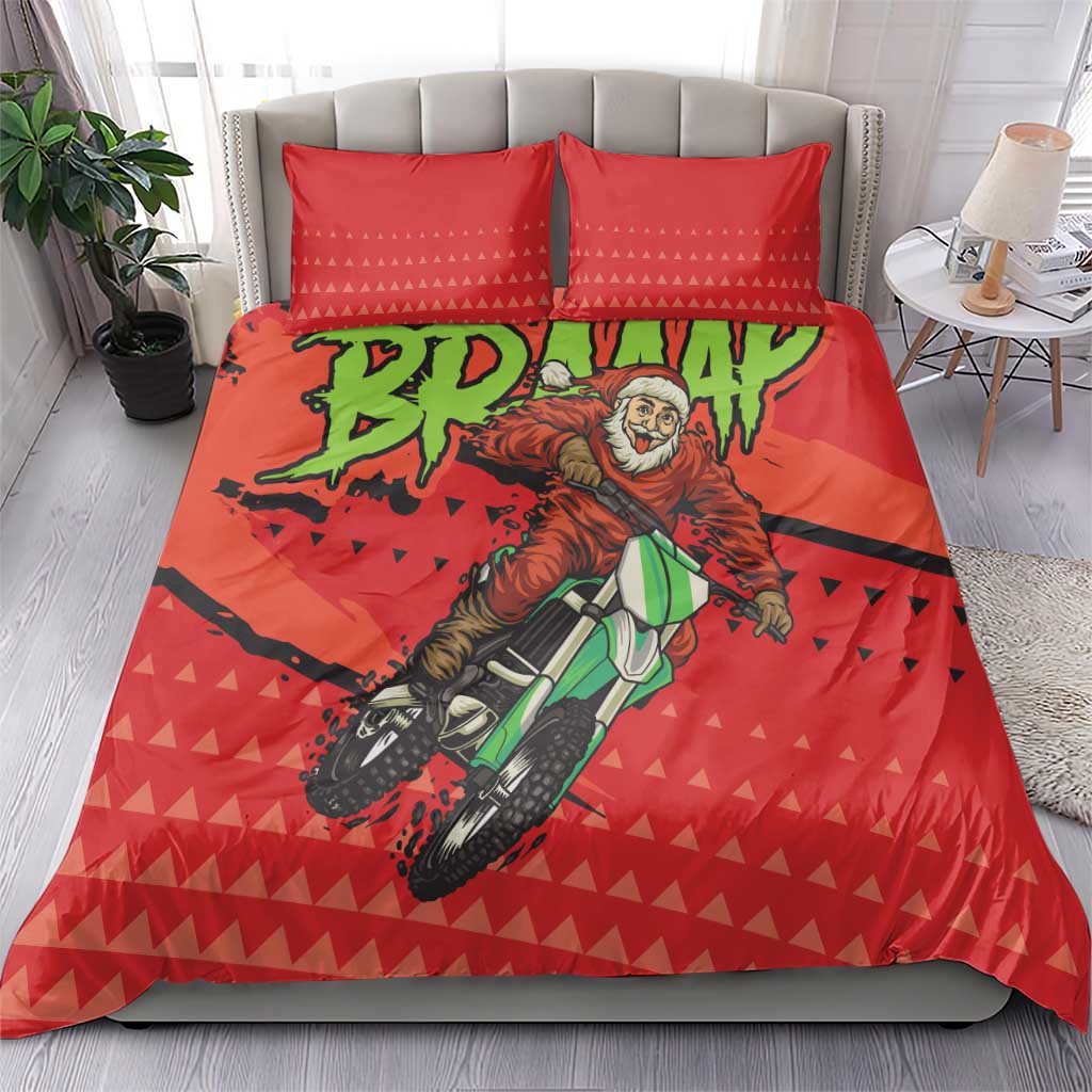 Afro Santa Braaap Bedding Set Motorcross Christmas DT03