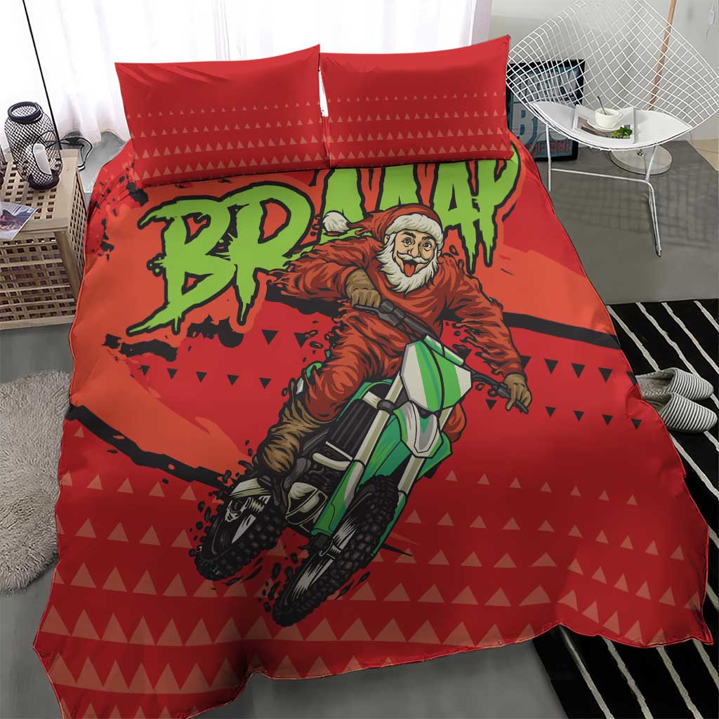 Afro Santa Braaap Bedding Set Motorcross Christmas DT03