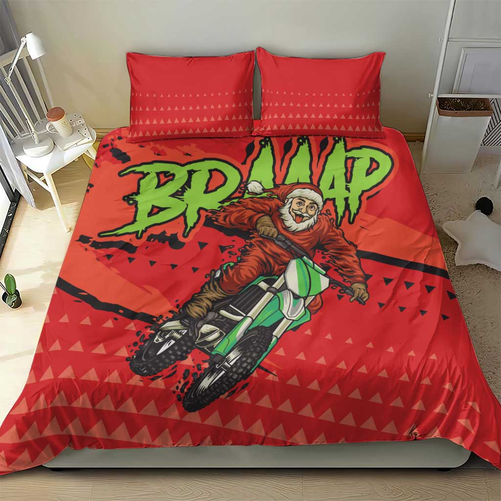 Afro Santa Braaap Bedding Set Motorcross Christmas DT03