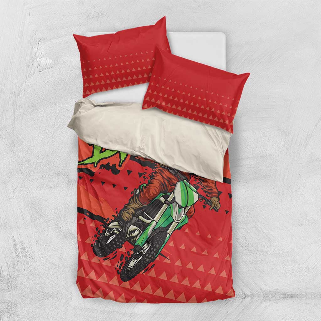 Afro Santa Braaap Bedding Set Motorcross Christmas DT03