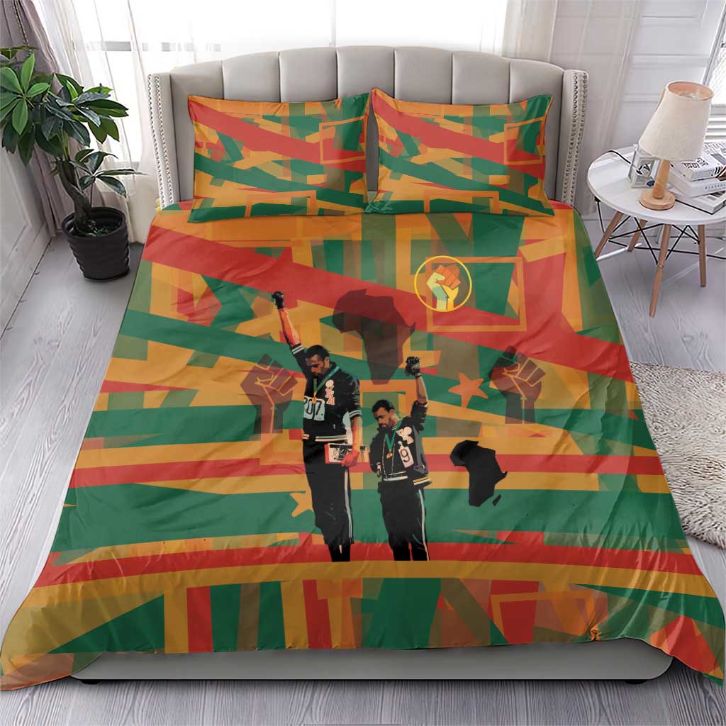 African American 1968 Bedding Set Black Power Fists of Freedom DT03