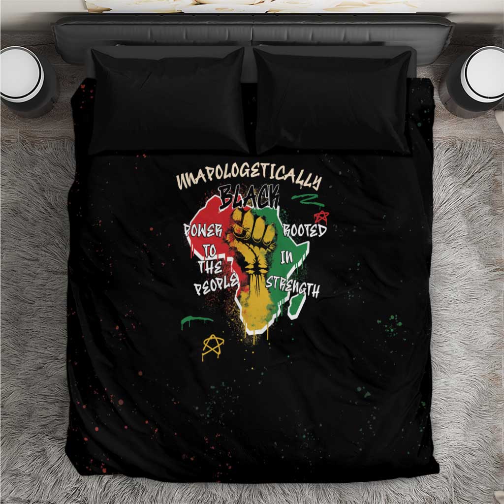 African Black Power Bedding Set Unapologetically Black Raised Fist DT03