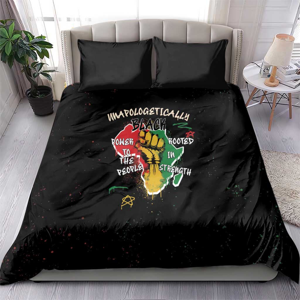 African Black Power Bedding Set Unapologetically Black Raised Fist DT03