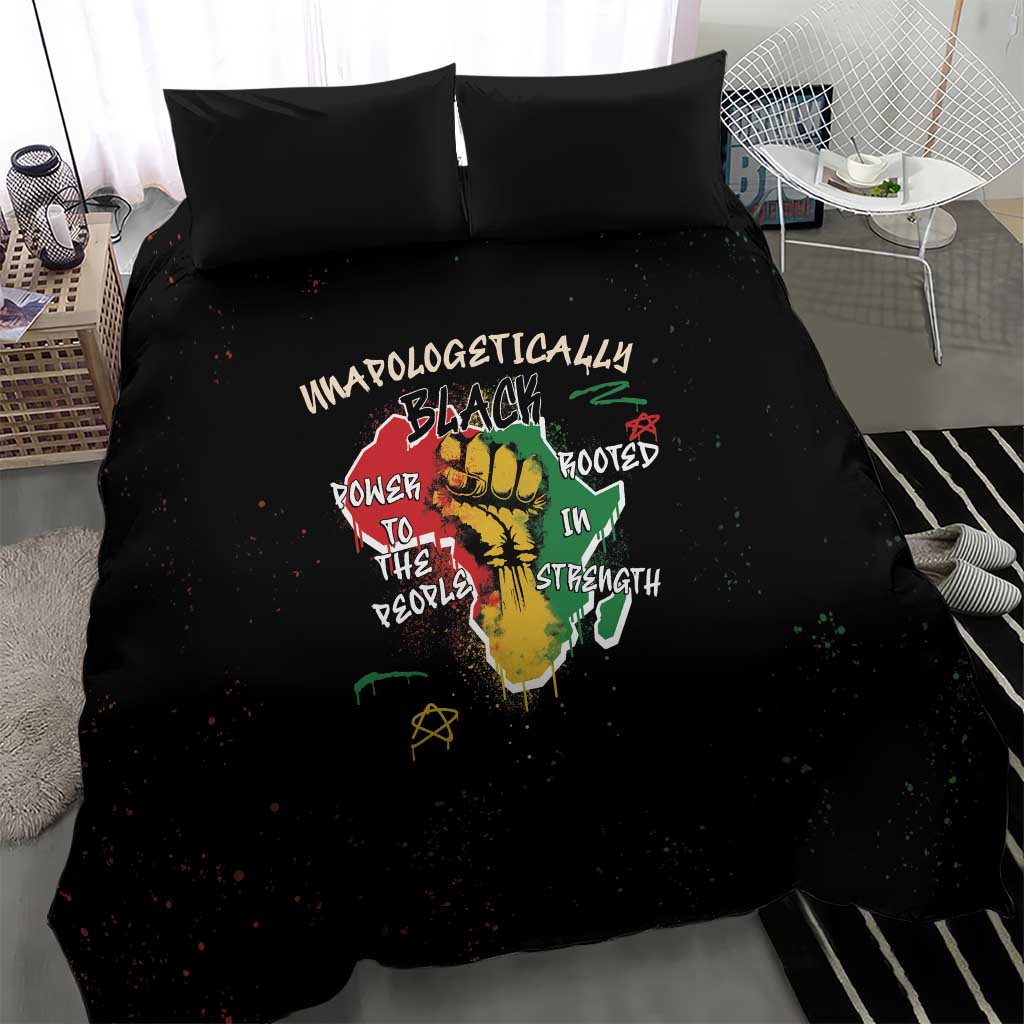 African Black Power Bedding Set Unapologetically Black Raised Fist DT03