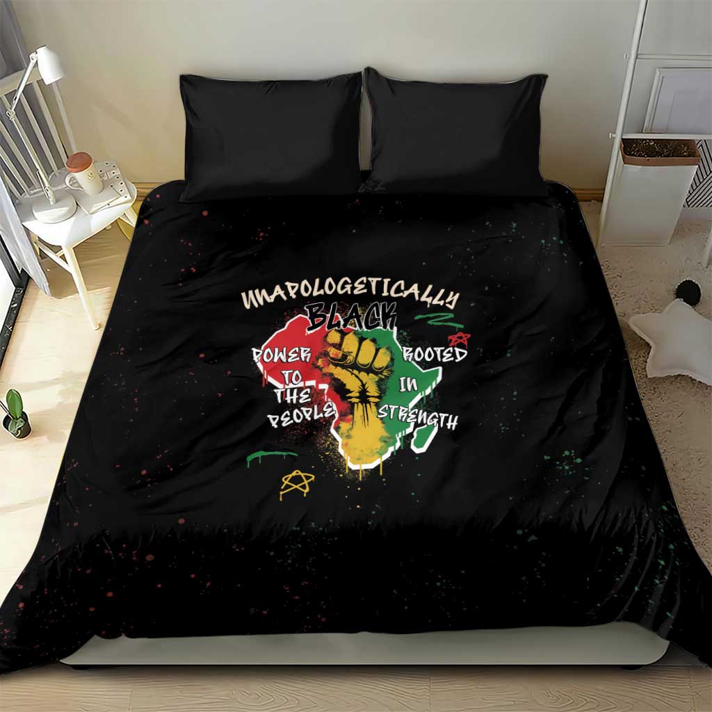 African Black Power Bedding Set Unapologetically Black Raised Fist DT03