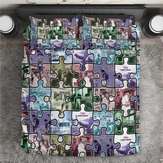 African American Bedding Set The Civil Rights Journey in Puzzle DT03