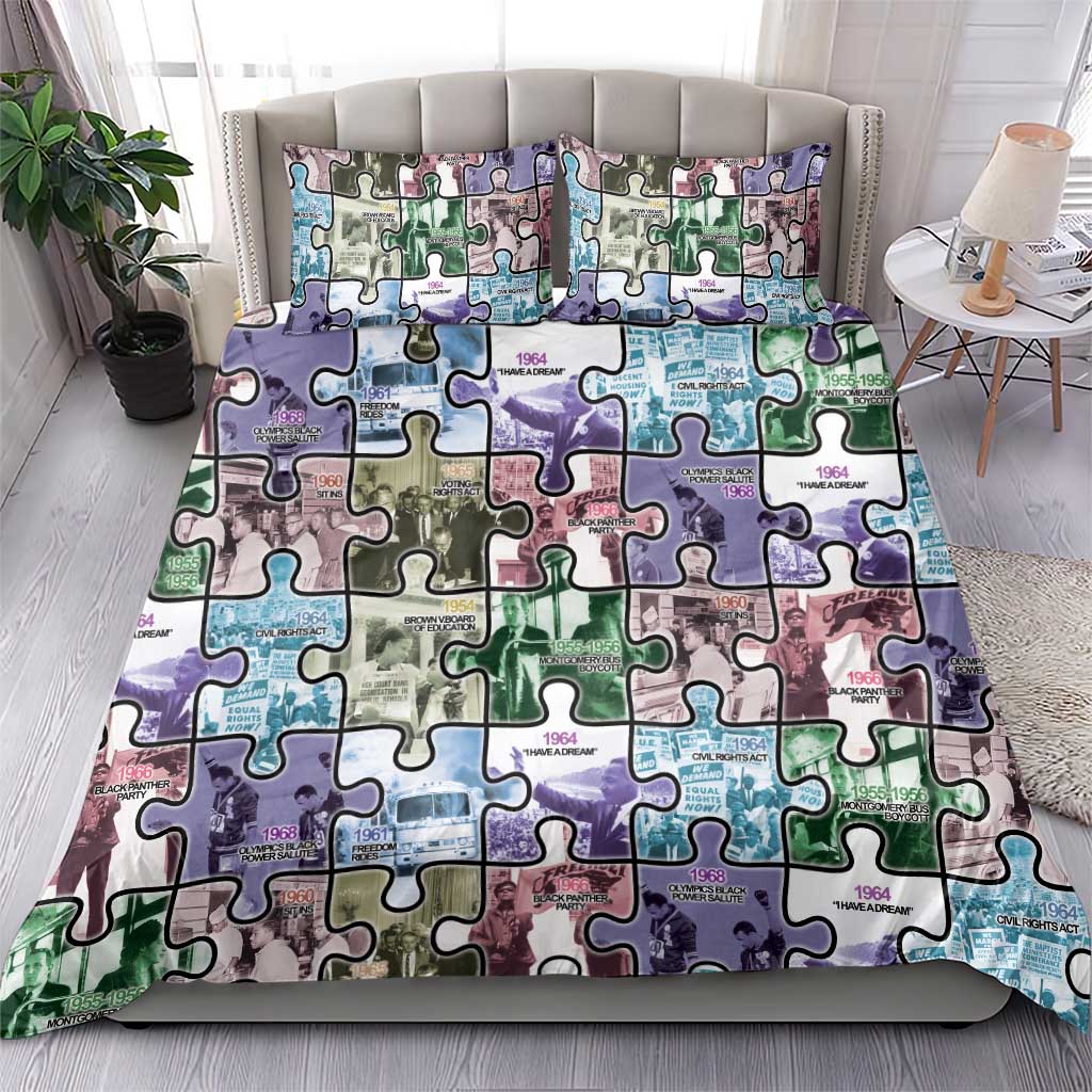 African American Bedding Set The Civil Rights Journey in Puzzle DT03