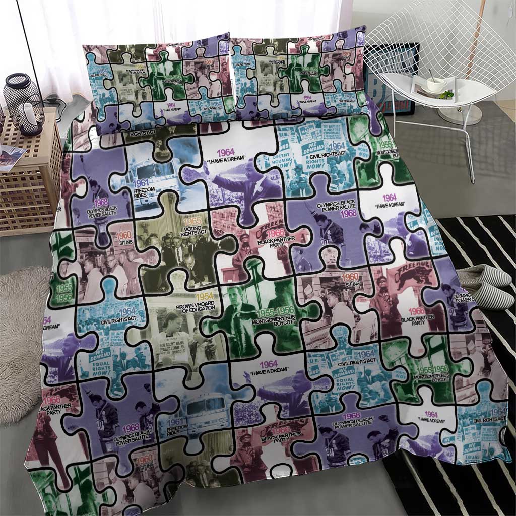 African American Bedding Set The Civil Rights Journey in Puzzle DT03