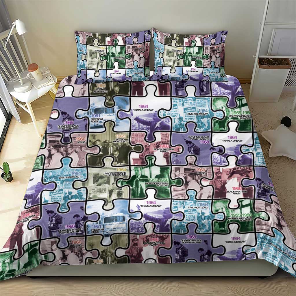 African American Bedding Set The Civil Rights Journey in Puzzle DT03