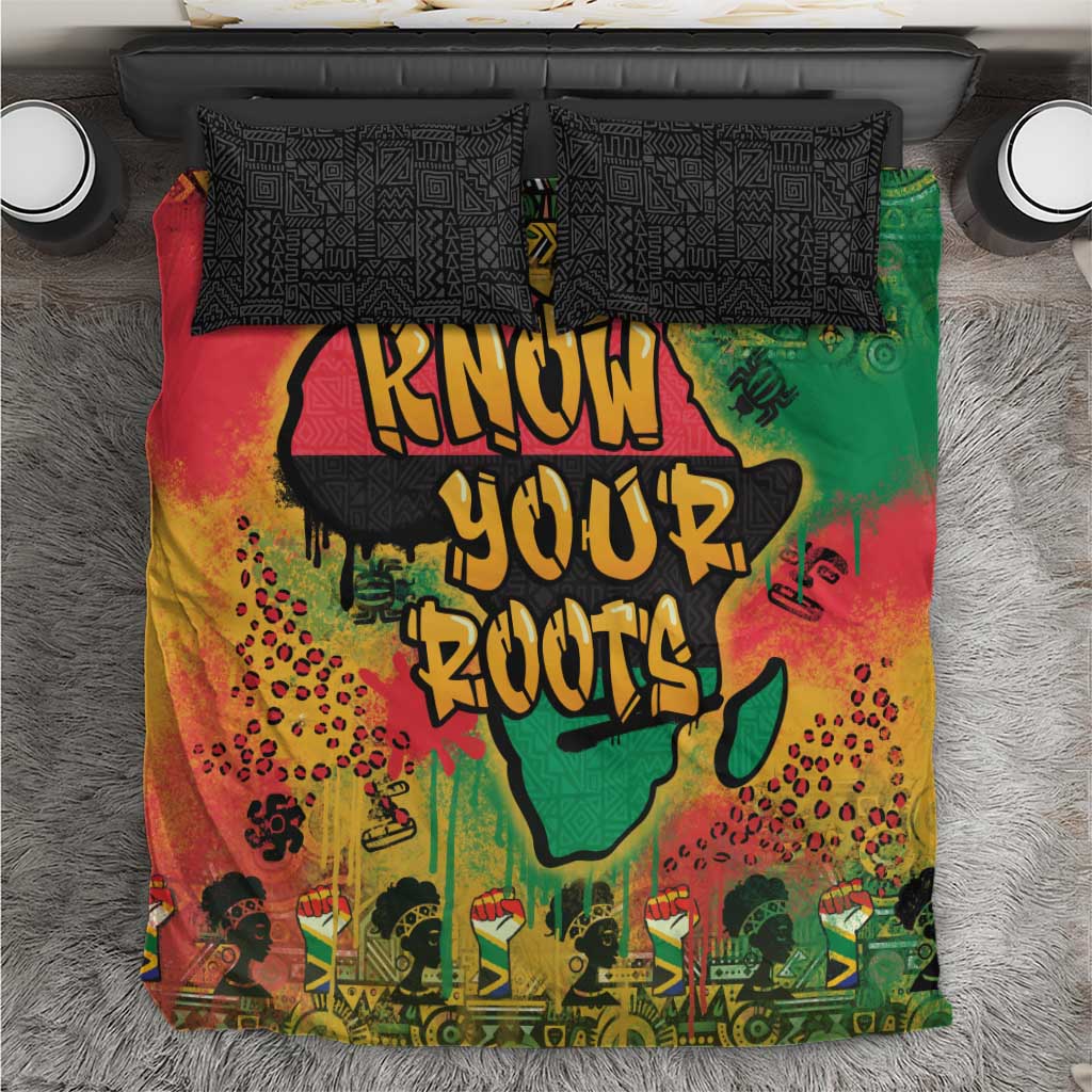 Africa Map Graffiti Bedding Set Know You Roots Art Style DT03