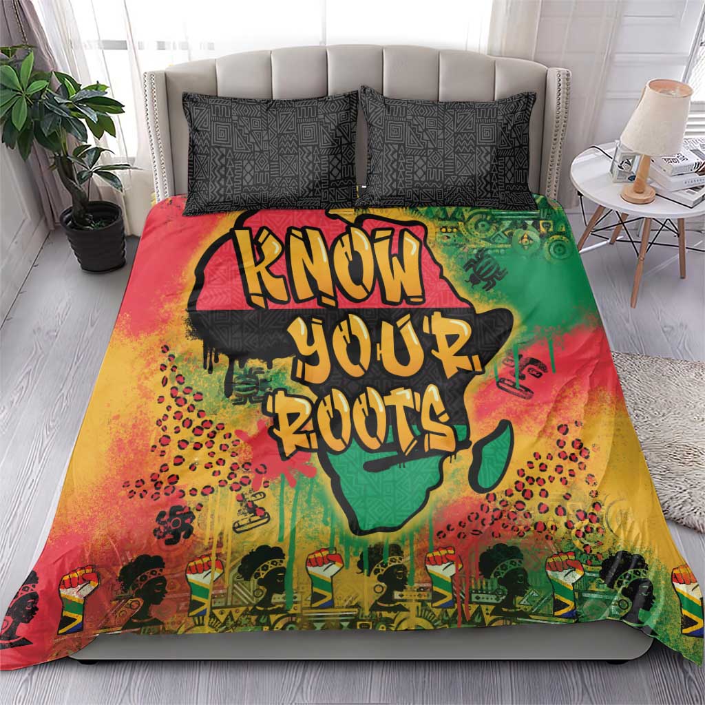 Africa Map Graffiti Bedding Set Know You Roots Art Style DT03