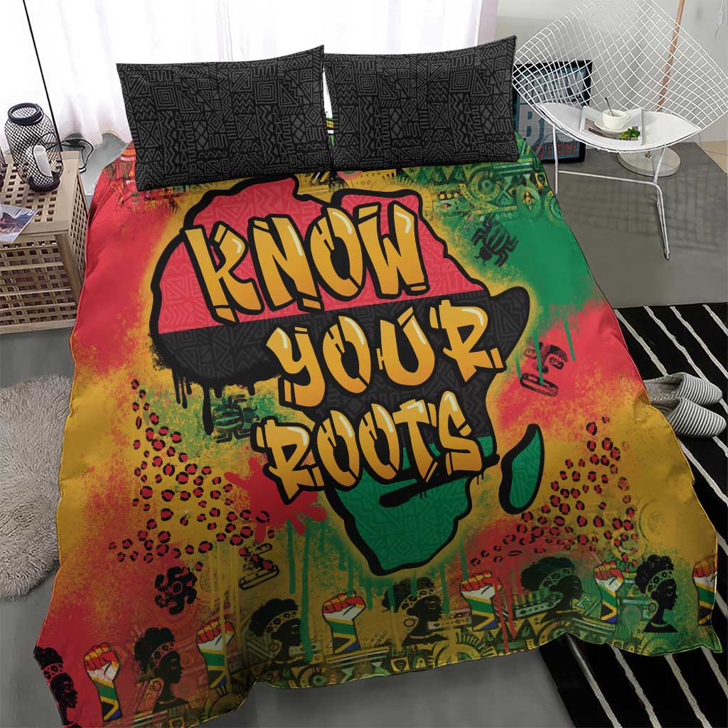 Africa Map Graffiti Bedding Set Know You Roots Art Style DT03