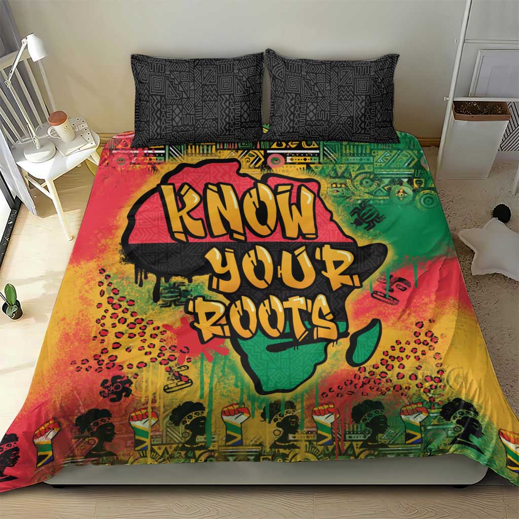 Africa Map Graffiti Bedding Set Know You Roots Art Style DT03