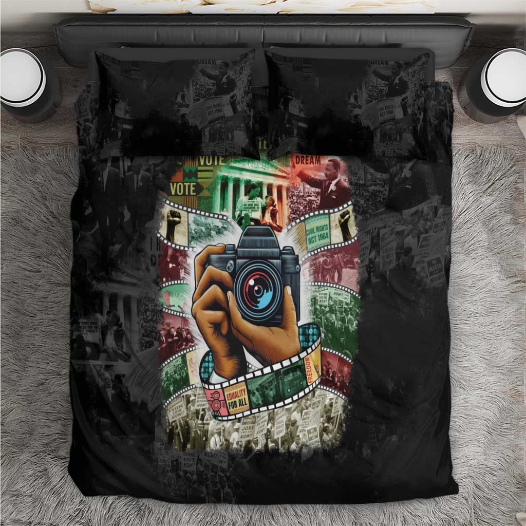 African American Civil Rights Leaders Bedding Set Heritage in Frames Photography DT03