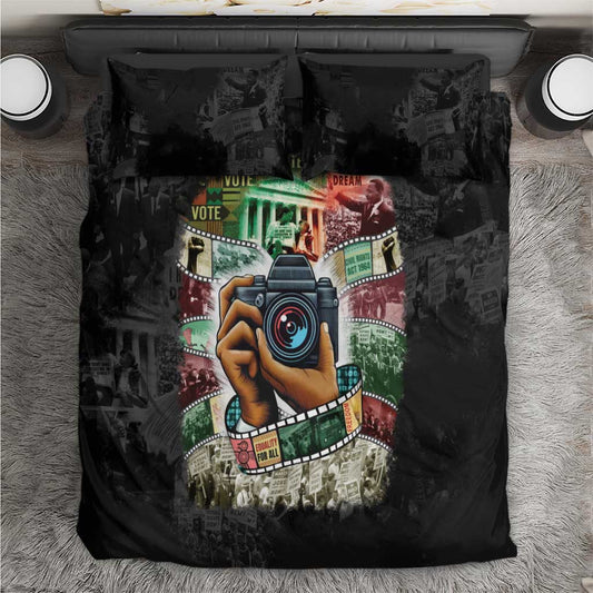 African American Civil Rights Leaders Bedding Set Heritage in Frames Photography DT03