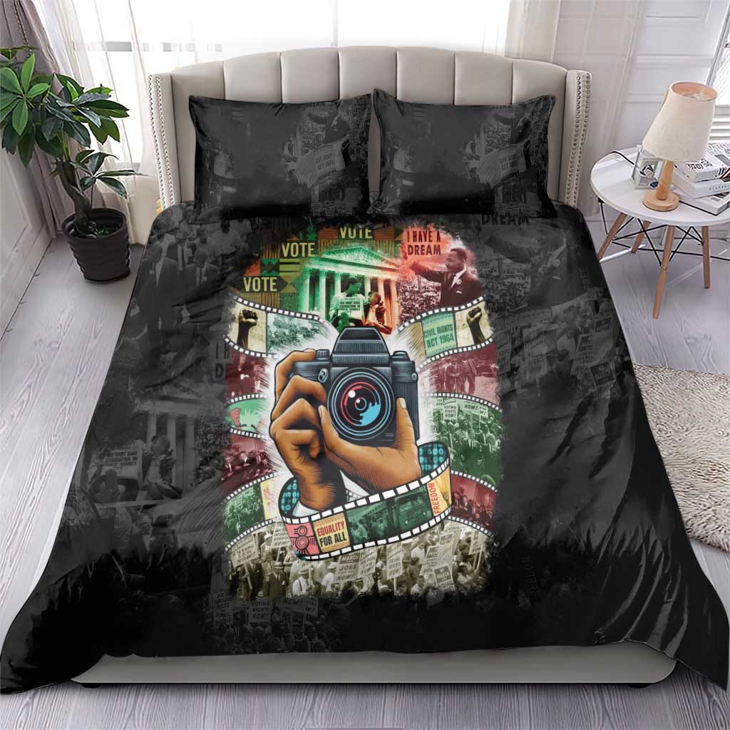 African American Civil Rights Leaders Bedding Set Heritage in Frames Photography DT03