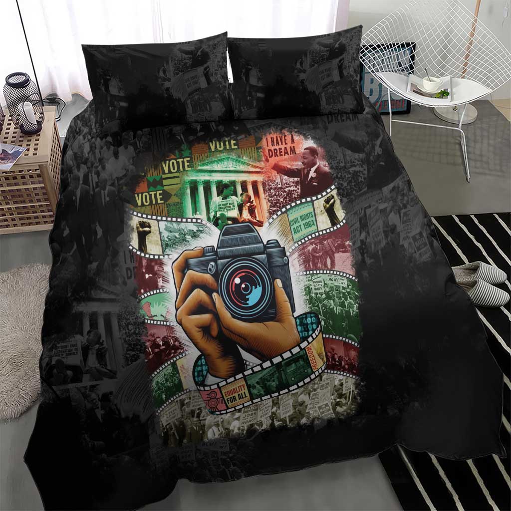 African American Civil Rights Leaders Bedding Set Heritage in Frames Photography DT03