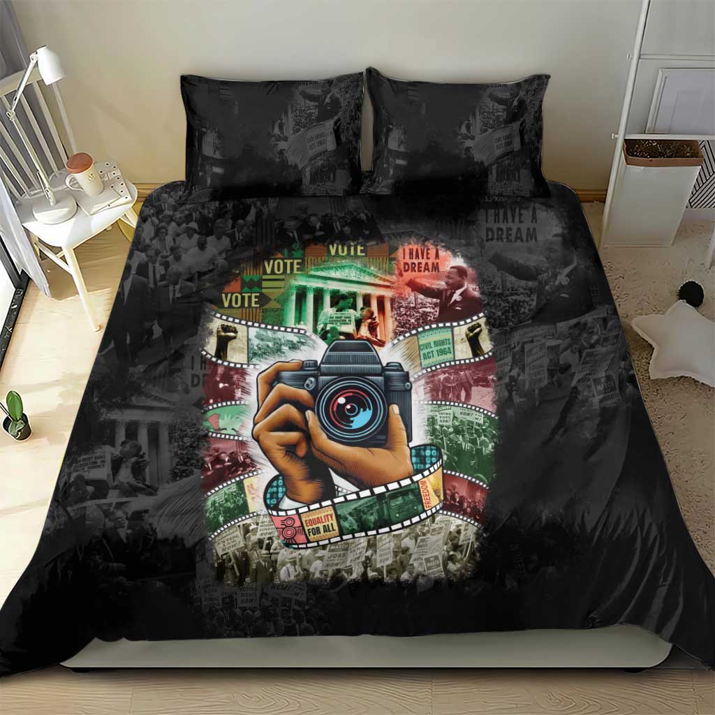 African American Civil Rights Leaders Bedding Set Heritage in Frames Photography DT03