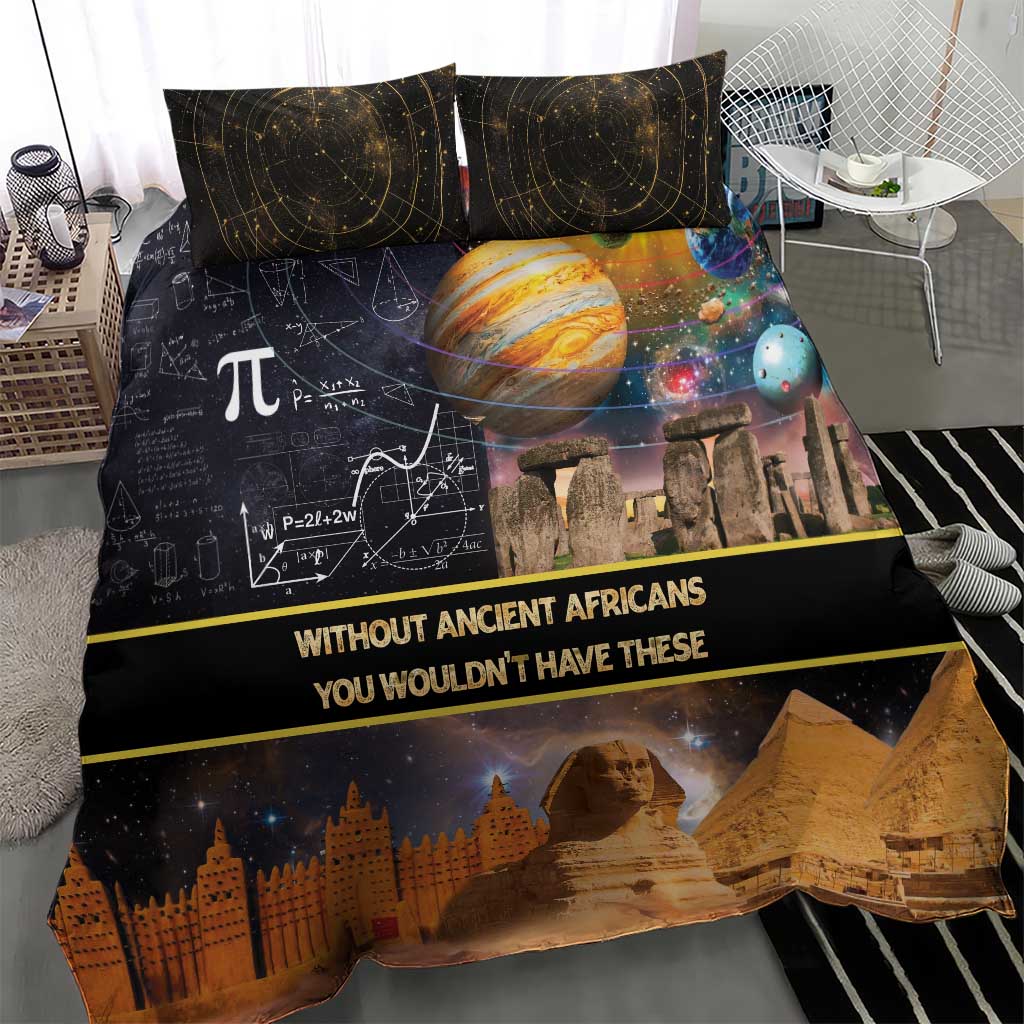 Afro Egyptian Pyramids Bedding Set Ancient African Achievements Galaxy DT04