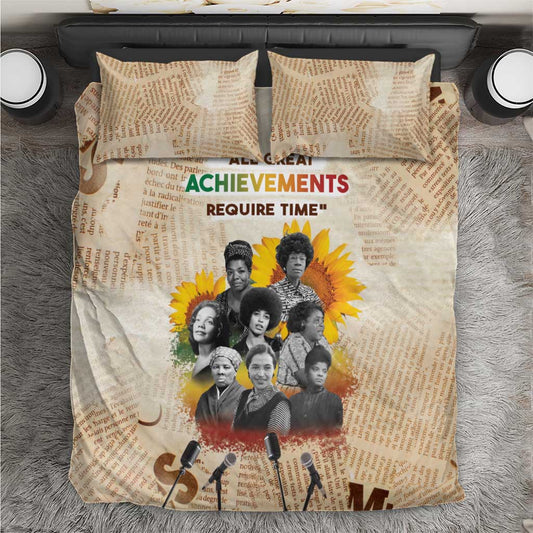 African Achievements Bedding Set Civil Rights Female Leaders Sunflower DT04