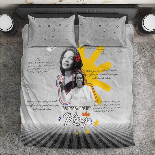 African American Coretta Scott King Bedding Set Honoring The Legacy Hand Draw Style DT04