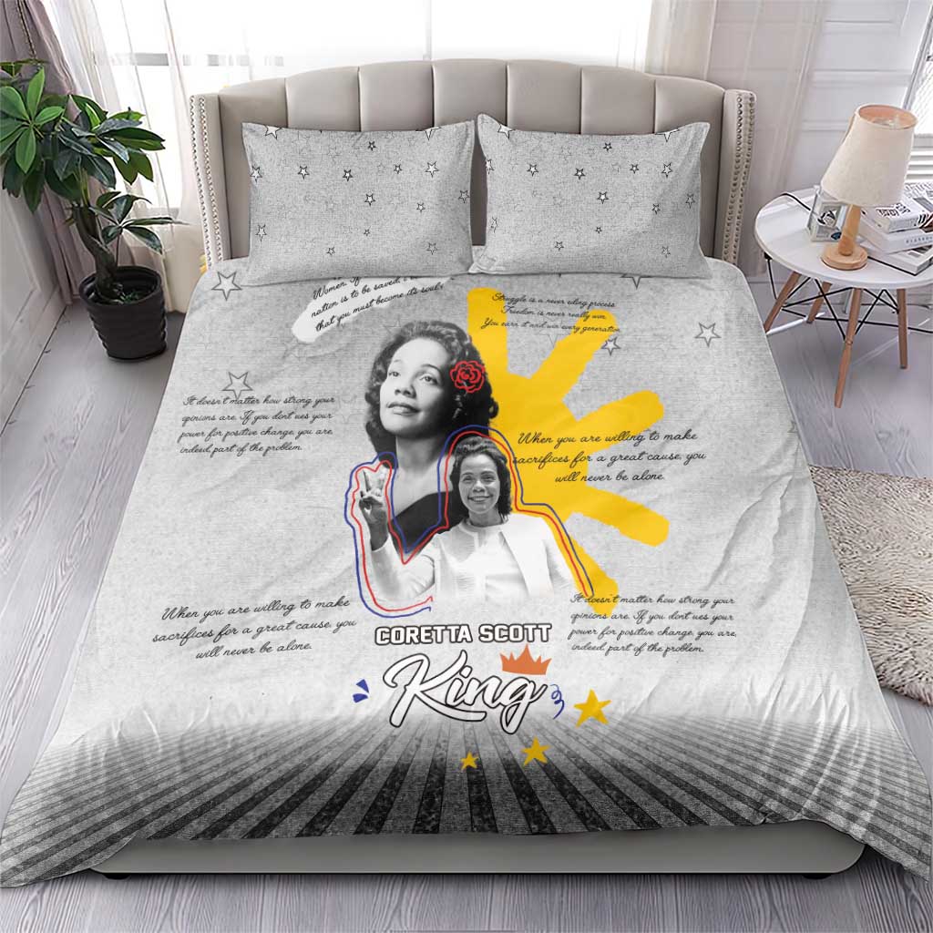 African American Coretta Scott King Bedding Set Honoring The Legacy Hand Draw Style DT04
