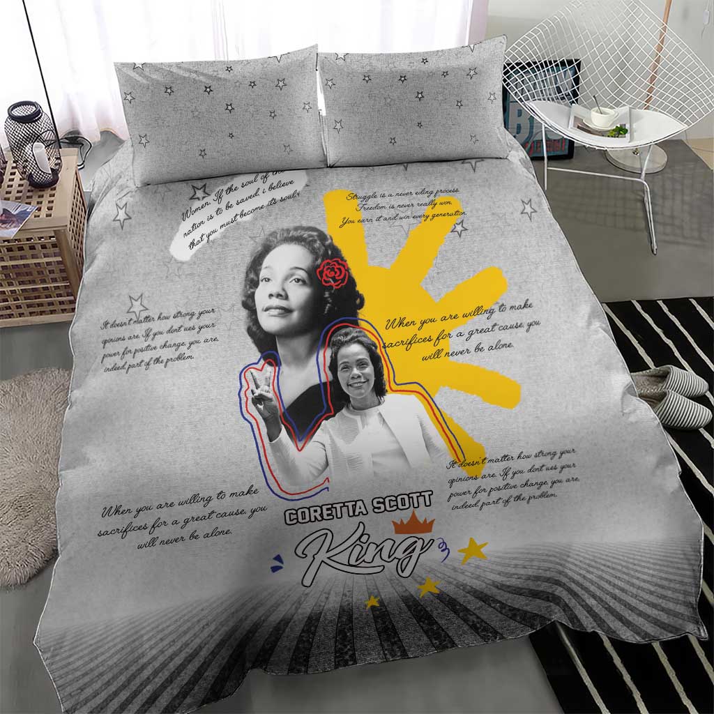 African American Coretta Scott King Bedding Set Honoring The Legacy Hand Draw Style DT04