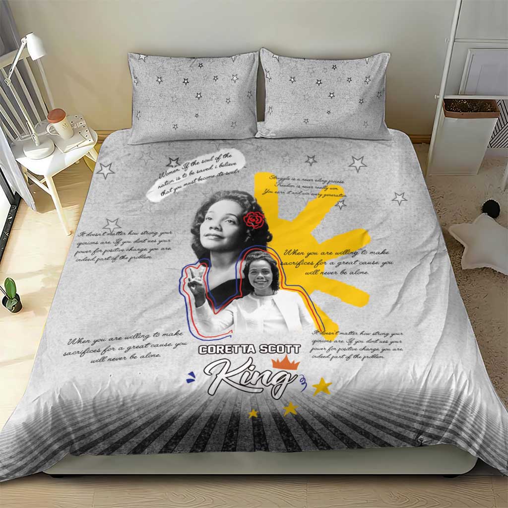African American Coretta Scott King Bedding Set Honoring The Legacy Hand Draw Style DT04
