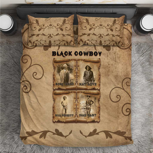 Black Cowboy Bedding Set African American Black History Western Grunge DT05