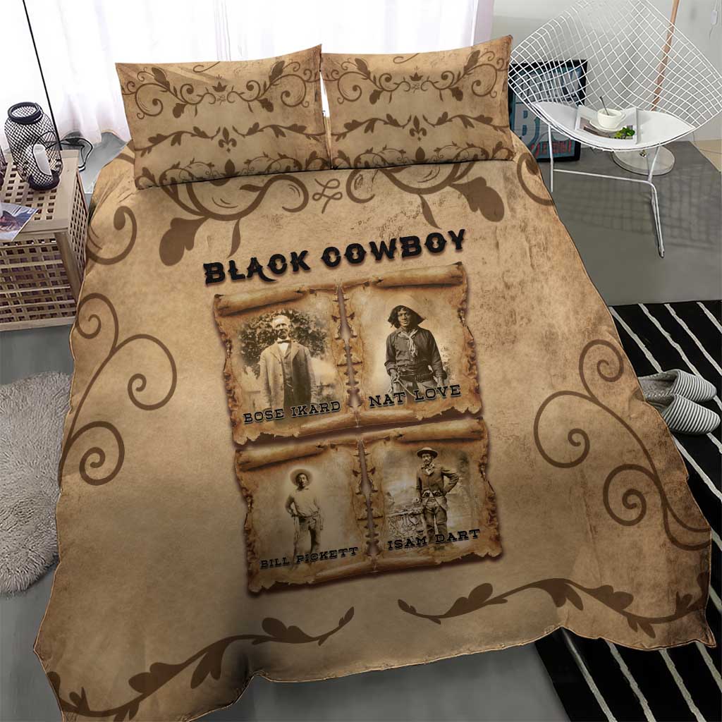 Black Cowboy Bedding Set African American Black History Western Grunge DT05