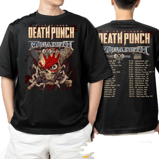 Megadeths Five Fingers Deaths Punchs Tour 2022 Concert T-Shirt