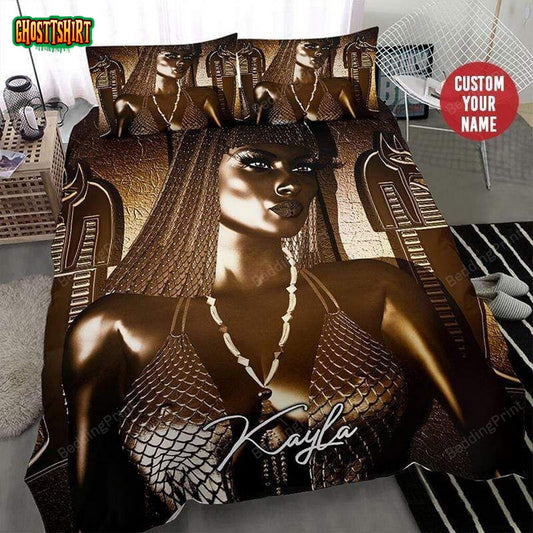 Egypt Girl Bedding Personalized Custom Name Duvet Cover Bedding Set