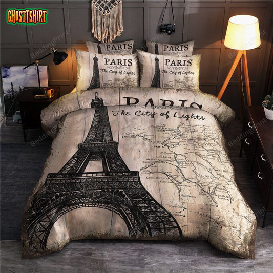 Eiffel Tower In Paris Bed Sheets Duvet Cover Bedding Set