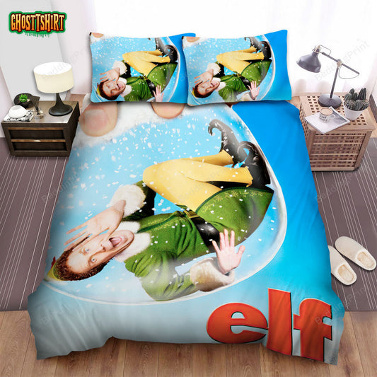 Elf (2003) Christmas Movie With Snow Globe Bed Sheets Duvet Cover Bedding Set