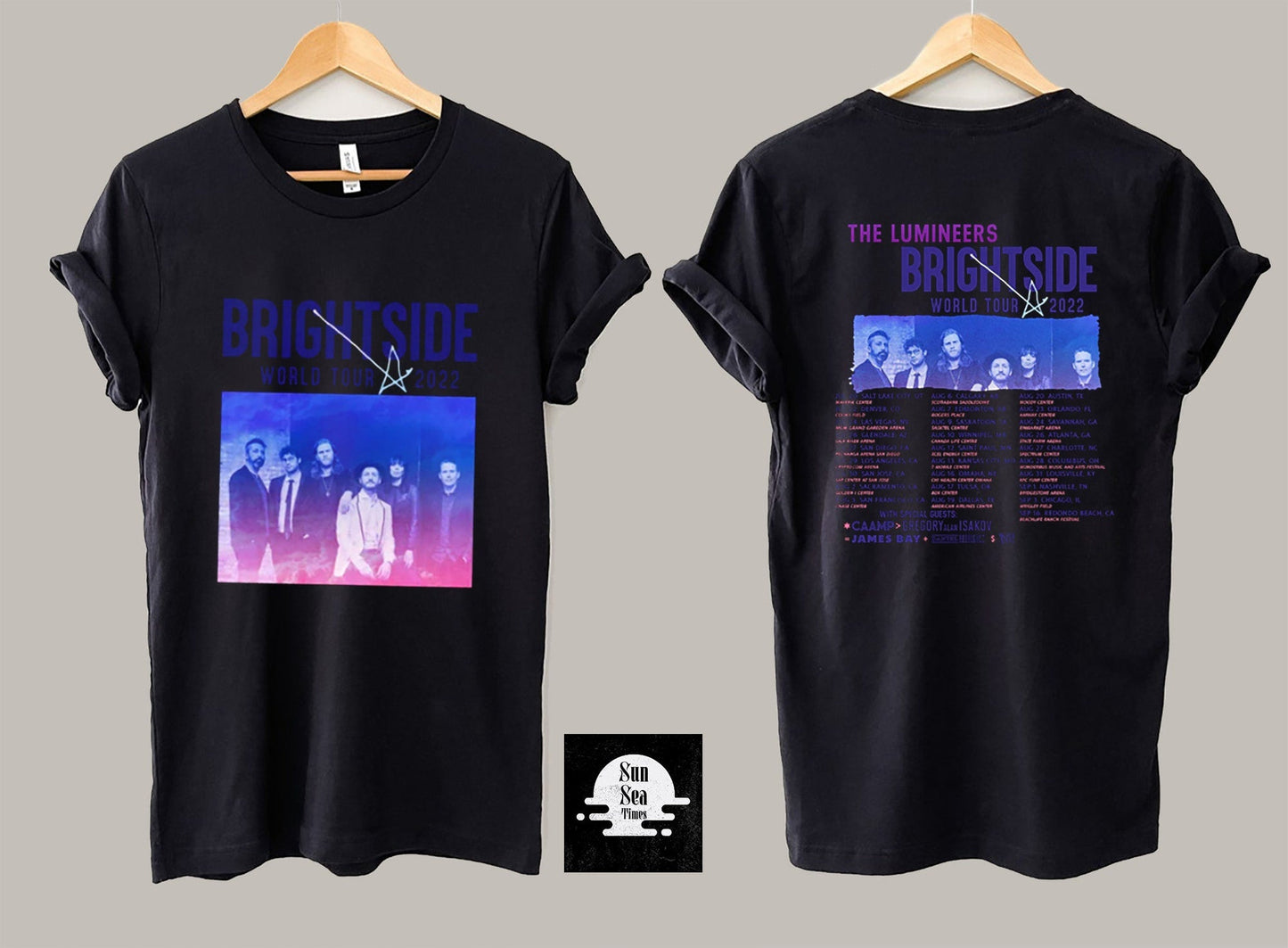 The Lumineers Tour 2022 Double Sided T-shirt, The Lumineers Logo Shirt