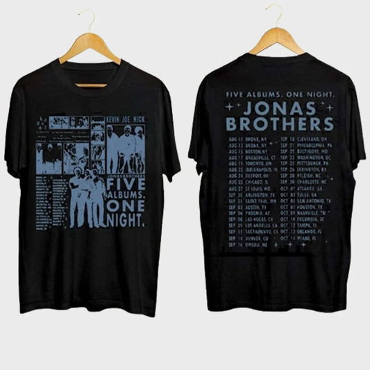 Jonas Brothers Tour 2023 Shirt, Five Albums One Night Tour Dates Shirt
