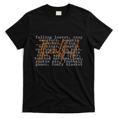 Fall Autumn Season Thankful Quote T-Shirt