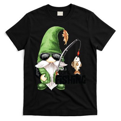 Fun Christmas Gone Fishing Gnome Fisherman Friends T-Shirt
