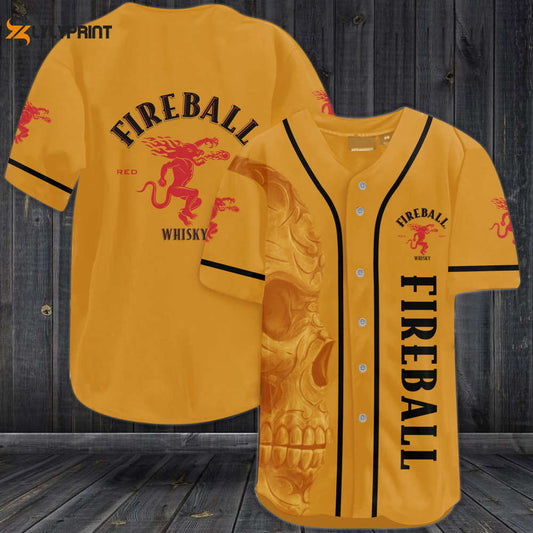 Fireball Skull Baseball Jersey - lylyprint.com
