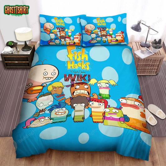 Fish Hooks Main Characters Bed Sheets Spread Duvet Cover Bedding Set