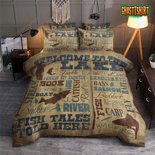 Fishing American Flag Bedding Set