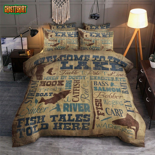 Fishing Fish Tales Told Here Bedding Set