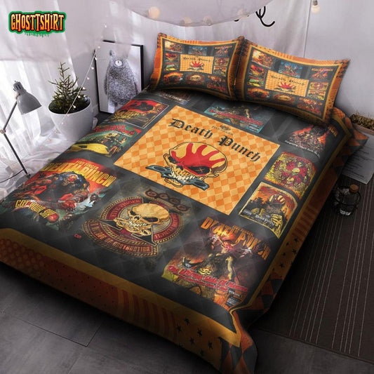 Five Finger Death Punch Album Collections Quilt Bed Set
