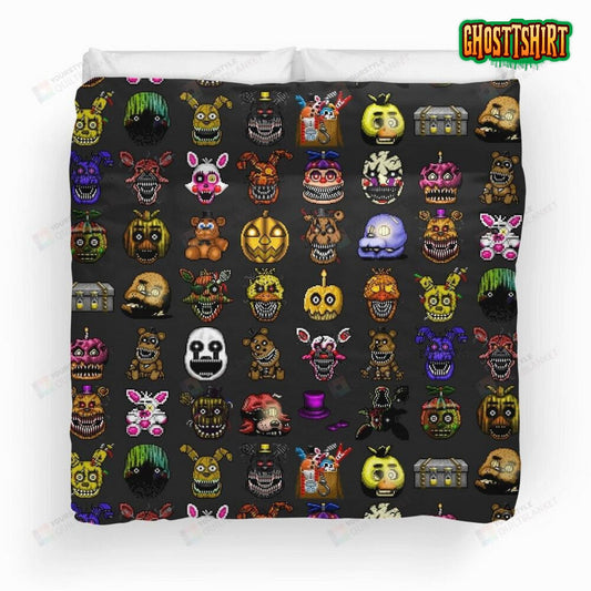 Five Nights At Freddys Pixel Art Multiple Characters Bedding Set