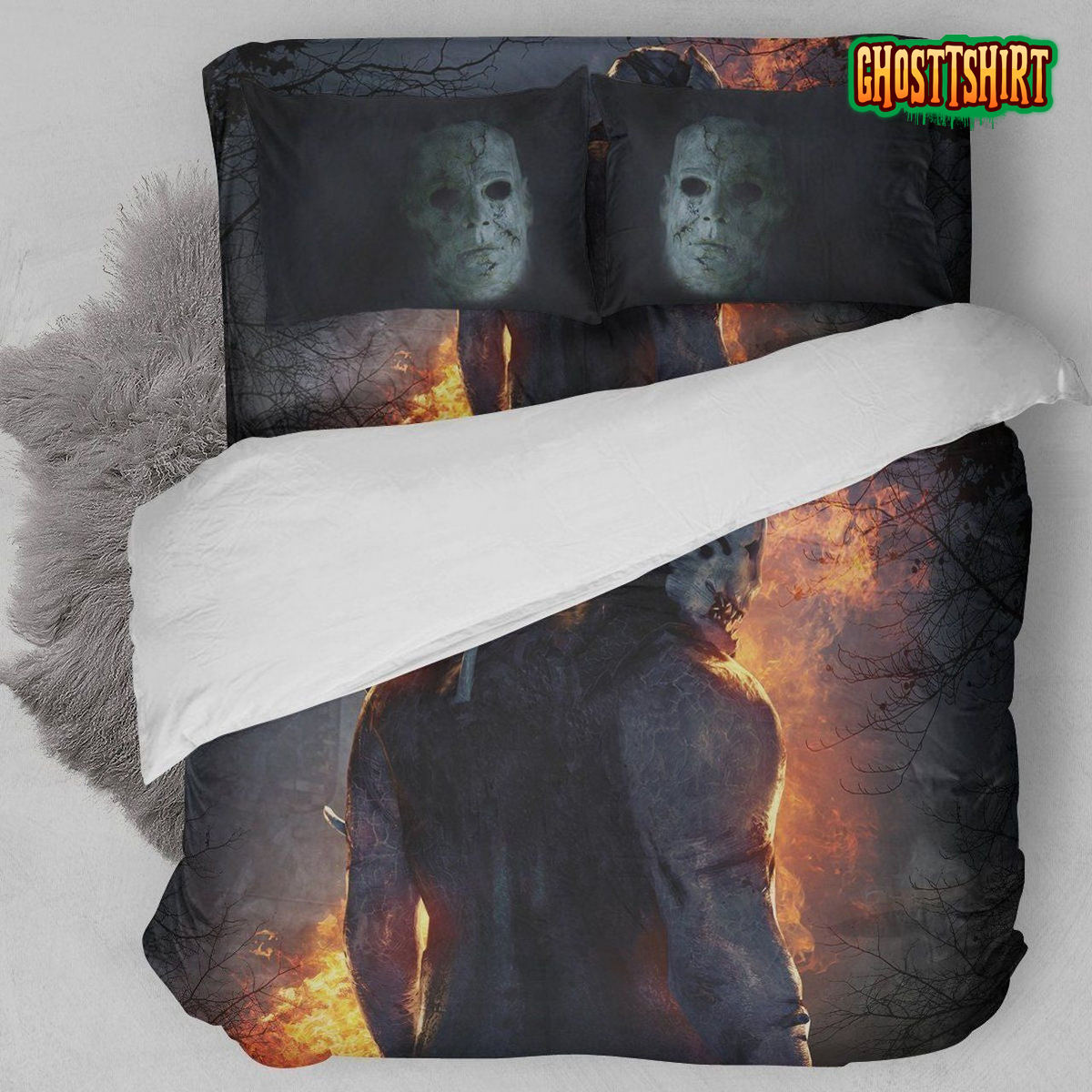 Flame Michael Myers Halloween 3D Printed Bedding Set