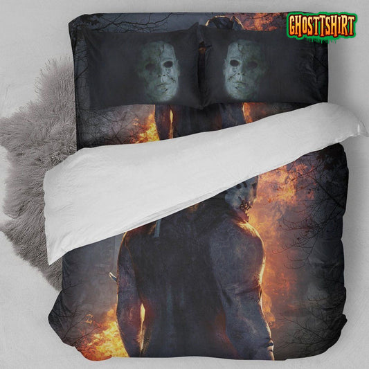 Flame Michael Myers Halloween 3D Printed Bedding Set
